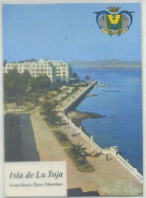POSTAL DE PONTEVEDRA. LA TOJA. GRAN HOTEL Y PASEO MARITIMO
