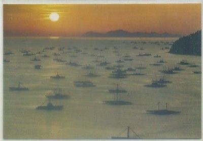 POSTAL DE LA CORUÑA. PUESTA DE SOL
