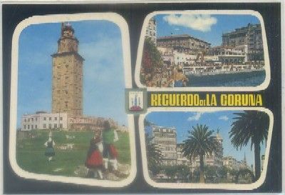 POSTAL DE LA CORUÑA. RECUERDO. VARIAS VISTAS