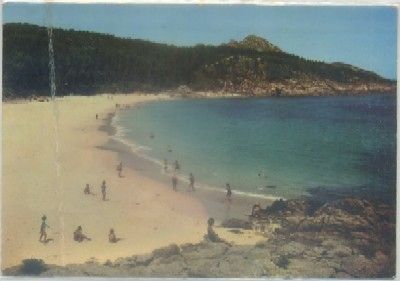 POSTAL DE PONTEVEDRA. VIGO. ISLAS CIES Y PLAYA