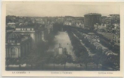 POSTAL DE CORUÑA. JARDINES Y CANTONES Nº 9