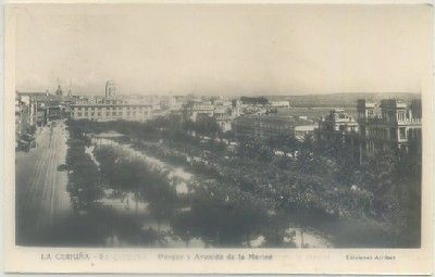 POSTAL DE CORUÑA. PARQUE Y AVENIDA DE LA MARINA Nº 5