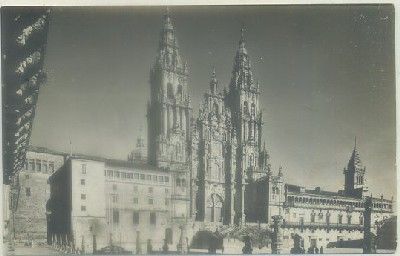 POSTAL DE CORUÑA. SANTIAGO. PZA. DE ESPAÑA Y CATEDRAL