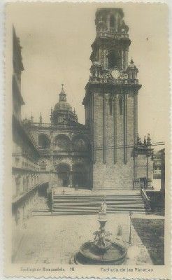POSTAL DE CORUÑA. SANTIAGO. FACHADA DE LAS PLATERIAS