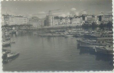 POSTAL DE CORUÑA. DARSENA Y PASEO