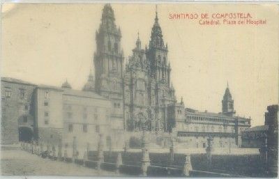 POSTAL ANTIGUA DE CORUÑA. SANTIAGO. CATEDRAL. PLAZA DEL HOSPITAL