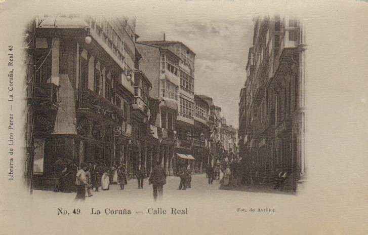 POSTAL ANTIGUA DE LA CORUÑA. Nº 49. CALLE REAL.