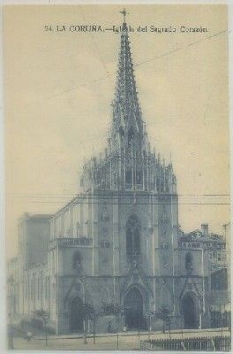 POSTAL ANTIGUA DE CORUÑA. IGLESIA DEL SAGRADO CORAZON Nº 24