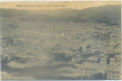 POSTAL ANTIGUA DE VIGO: VISTA GENERAL DESDE EL CASTILLO DEL CASTRO