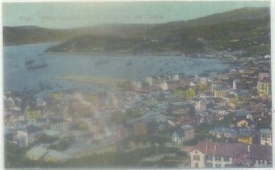 POSTAL ANTIGUA DE VIGO: VISTA GENERAL DESDE EL CASTILLO DEL CASTRO