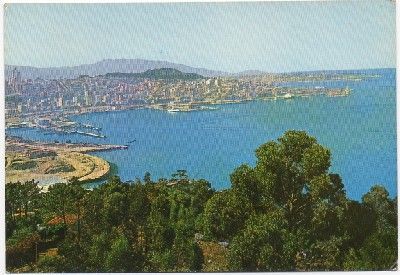 POSTAL DE PONTEVEDRA. VISTA GENERAL DEL PUERTO COMERCIAL