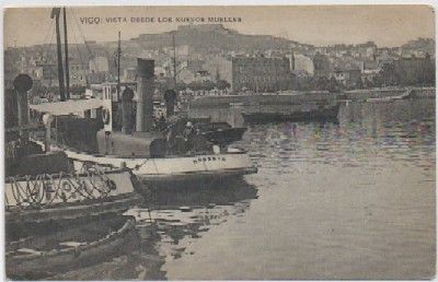 POSTAL ANTIGUA DE VIGO: VISTA DESDE LOS NUEVOS MUELLES