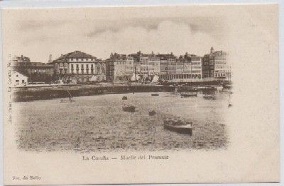 POSTAL ANTIGUA DE LA CORUÑA: MUELLE DEL PESCANTE