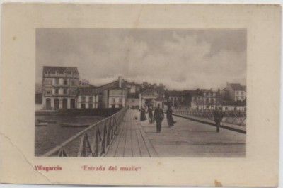 POSTAL ANTIGUA DE PONTEVEDRA. VILLAGARCIA. ENTRADA DEL MUELLE