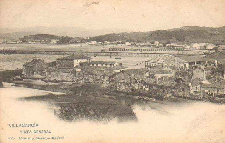 POSTAL ANTIGUA DE VILLAGARCIA. VISTA GENERAL.