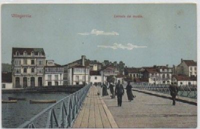 POSTAL ANTIGUA DE PONTEVEDRA. VILLAGARCIA. ENTRADA DEL MUELLE