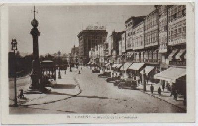 POSTAL ANTIGUA DE LA CORUÑA. AVENIDA DE LOS CANTONES