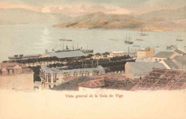 POSTAL ANTIGUA DE VIGO. VISTA GENERAL DE LA GUIA DE VIGO.