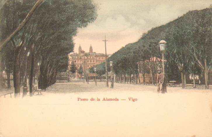 POSTAL ANTIGUA DE VIGO. PASEO DE LA ALAMEDA.