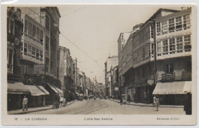 POSTAL DE LA CORUÑA. CALLE DE SAN ANDRES Nº 15