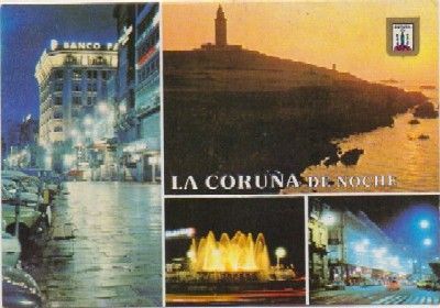 POSTAL DE LA CORUÑA. CUATRO VISTAS.