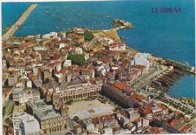 POSTAL DE LA CORUÑA. VISTA AEREA