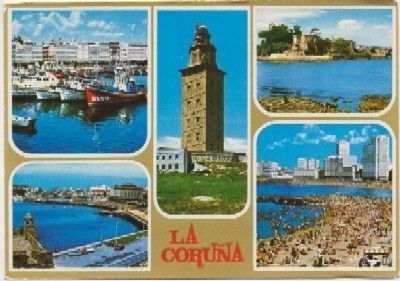 POSTAL DE LA CORUÑA. CINCO VISTAS