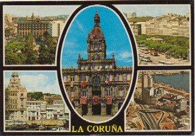 POSTAL DE LA CORUÑA. CINCO VISTAS