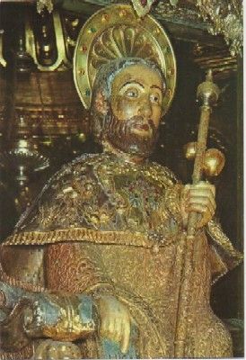 POSTAL DE SANTIAGO DE COMPOSTELA. CATEDRAL. IMAGEN DEL APOSTOL