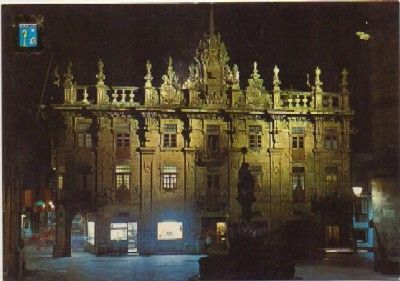 POSTAL DE SANTIAGO DE COMPOSTELA. CASA. DEL CABILDO. PLAZA. DE PLATERIAS