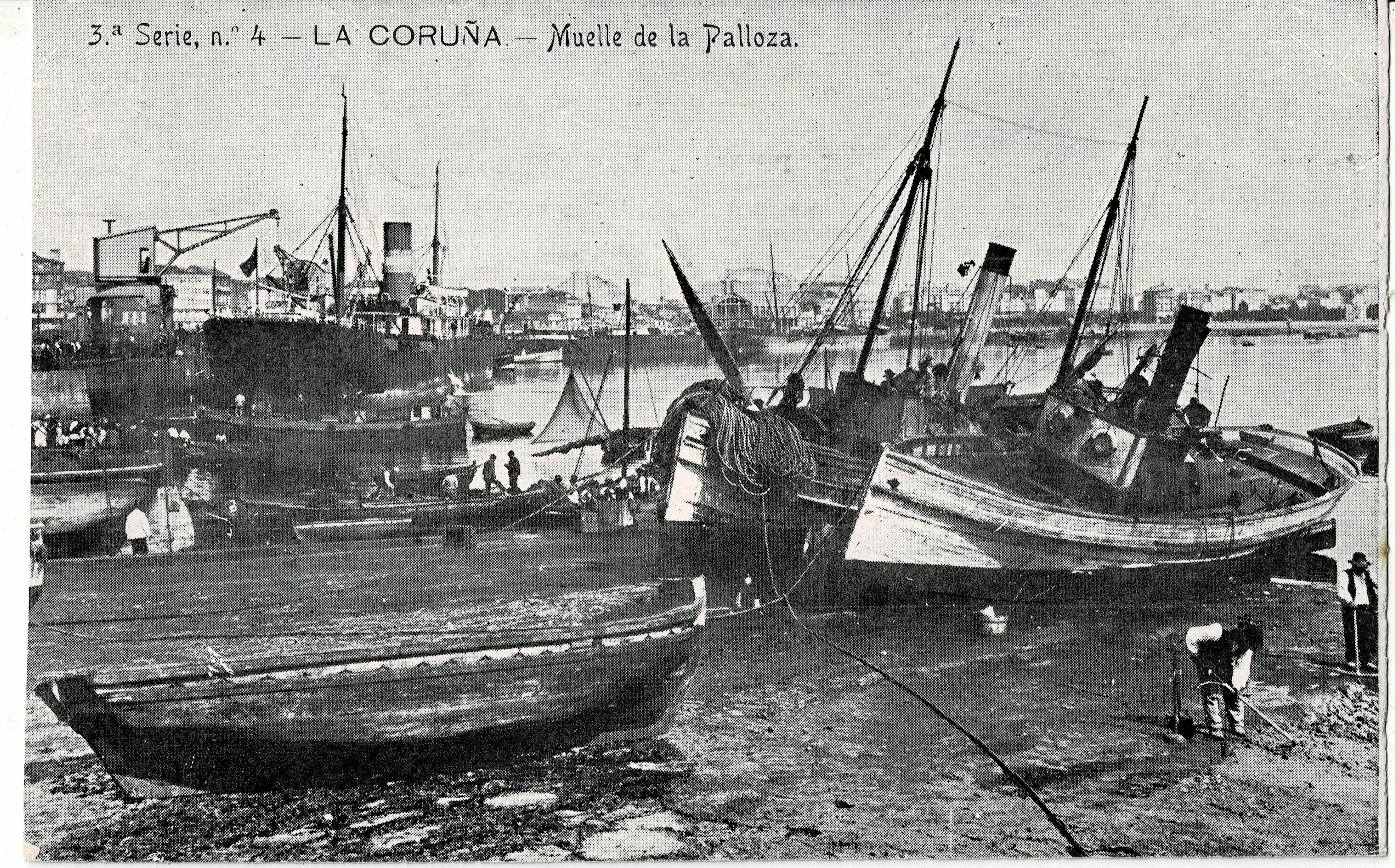 POSTAL DE LA CORUÑA. MUELLE DE LA PALLOZA