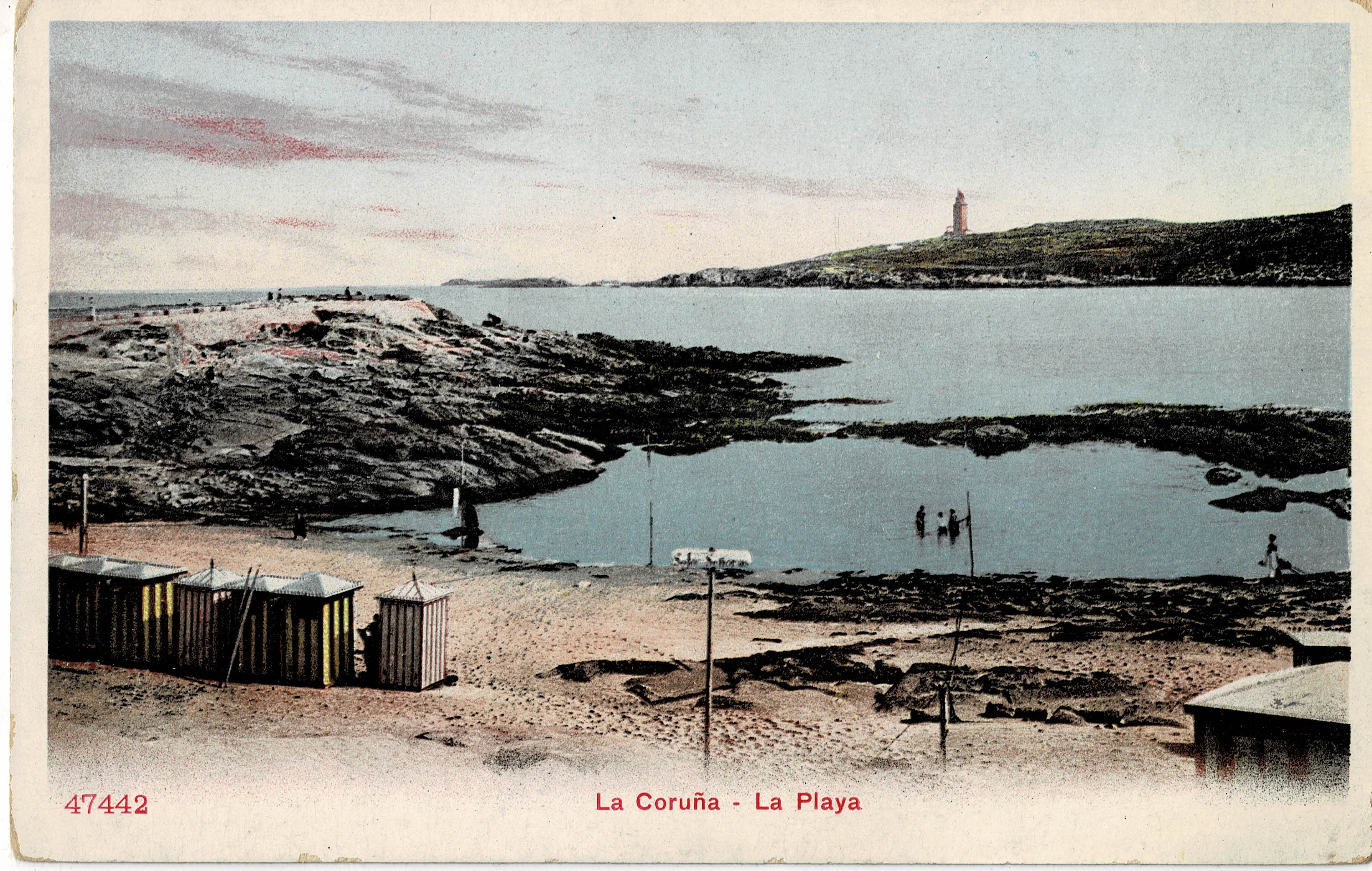 POSTAL DE LA CORUÑA. LA PLAYA