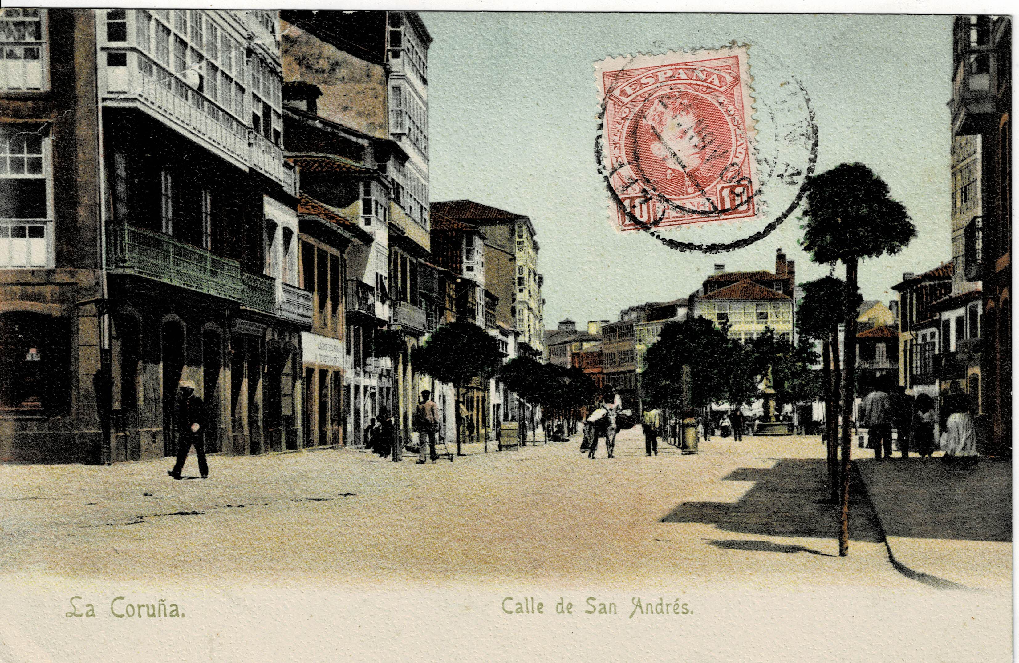 POSTAL DE LA CORUÑA. CALLE DE SAN ANDRES