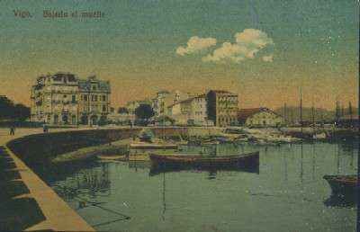 POSTAL ANTIGUA DE GALICIA VIGO BAJADA AL MUELLE ( PONTEVEDRA )