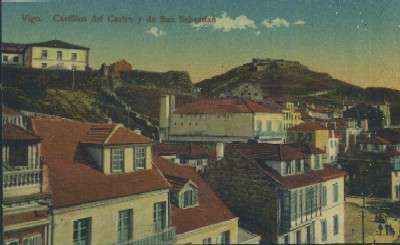 POSTAL ANTIGUA DE GALICIA VIGO CASTILLOS DEL CASTRO Y DE SAN SEBASTIAN ( PONTEVEDRA )