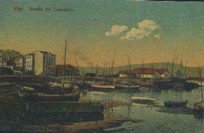 POSTAL ANTIGUA DE GALICIA VIGO MUELLE DEL COMERCIO ( PONTEVEDRA )