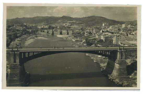 POSTAL ANTIGUA DE GALICIA. ORENSE. Nº 79 PUENTE SOBRE EL RIO MIÑO