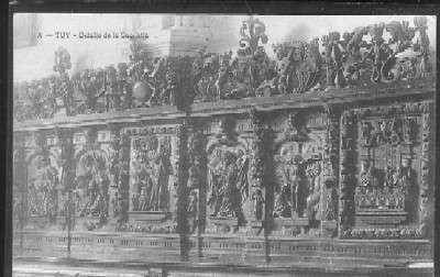 POSTAL ANTIGUA DE GALICIA - PONTEVEDRA - TUY DETALLE DE LA SACRISTIA