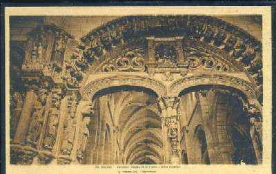 POSTAL ANTIGUA DE GALICIA - OURENSE Nº 31 CATEDRAL PUERTA DE LA GLORIA - PARTE SUPERIOR