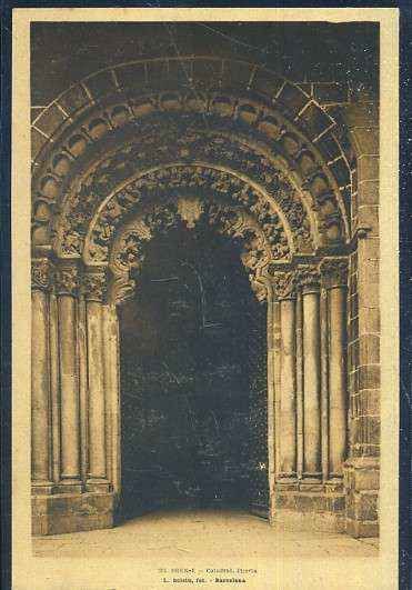 POSTAL ANTIGUA DE GALICIA - OURENSE Nº 25 CATEDRAL PUERTA