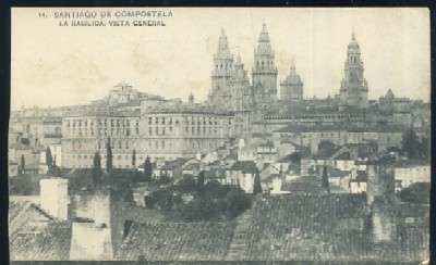 POSTAL DE GALICIA - SANTIAGO DE COMPOSTELA Nº 14 BASILICA VISTA GENERAL
