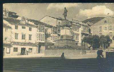 POSTAL DE GALICIA - LUGO - VIVERO PLAZA MAYOR Y MONUMENTO A PASTOR DIAZ