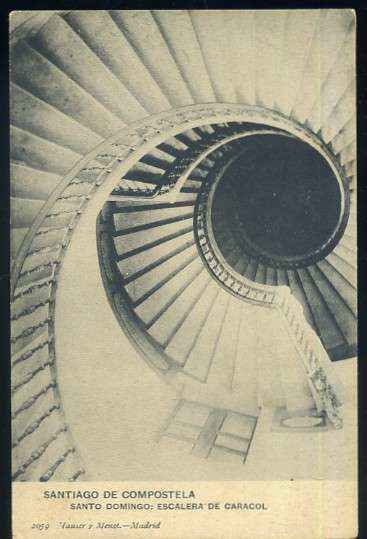 POSTAL ANTIGUA DE GALICIA - SANTIAGO DE COMPOSTELA - SANTO DOMINGO ESCALERA DE CARACOL