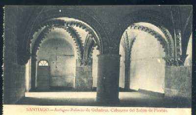 POSTAL ANTIGUA DE GALICIA - SANTIAGO DE COMPOSTELA  - ANTIGUO PALACIO DE GELMIREZ - CABECERA DEL SALON DE FIESTAS