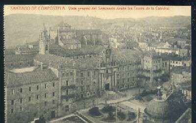 POSTAL ANTIGUA DE SANTIAGO DE COMPOSTELA. VISTA GENERAL DEL SEMINARIO DESDE LAS TORRES DE LA CATEDRAL