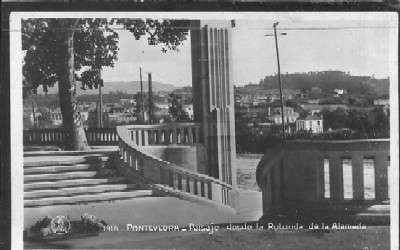 POSTAL DE PONTEVEDRA Nº 1916 PAISAJE DESDE LA ROTONDA DE LA ALAMEDA