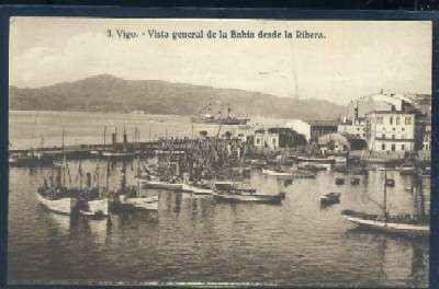POSTAL ANTIGUA DE VIGO Nº 3 VISTA GENERAL DE LA BAHIA DESDE LA RIBERA
