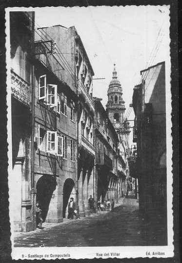 POSTAL DE SANTIAGO DE COMPOSTELA Nº 8 RUA DEL VILLAR