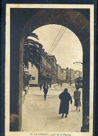 POSTAL ANTIGUA DE LA CORUÑA - CALLE DE LA MARINA Nº 33
