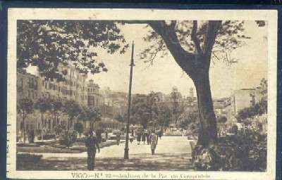 POSTAL DE VIGO - JARDINES DE LA PLAZA DE COMPOSTELA Nº 22